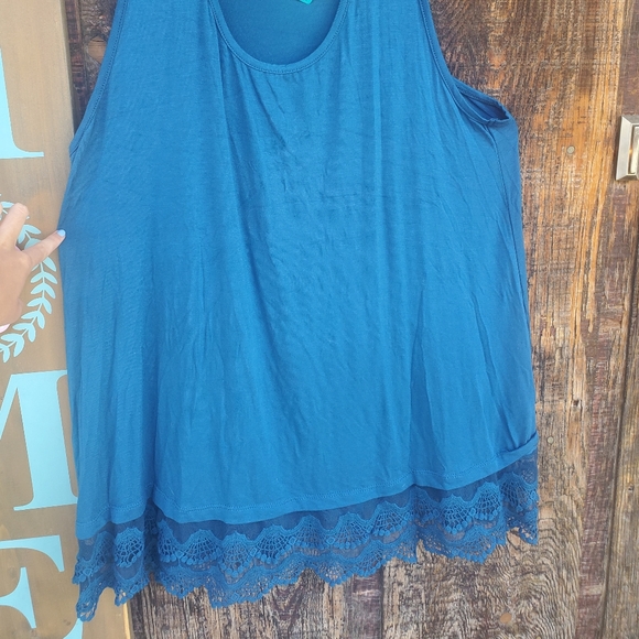 Teal Lace Tunic Top - Picture 2 of 6